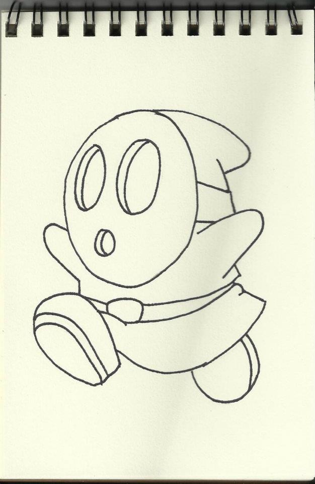 Featured image of post How To Draw Shy Guy Since he is wearing a mask you will only need to draw two hollow style eyes and a